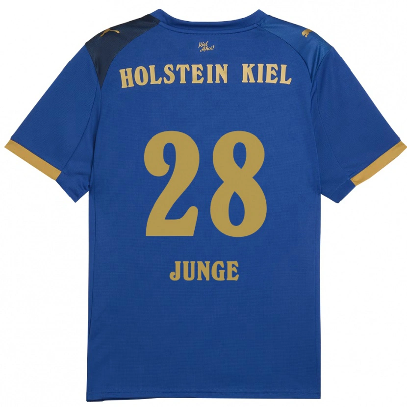 Danxen Enfant Maillot Leland-Jordan Junge #28 Bleu Doré Tenues Domicile 2025/26 T-Shirt