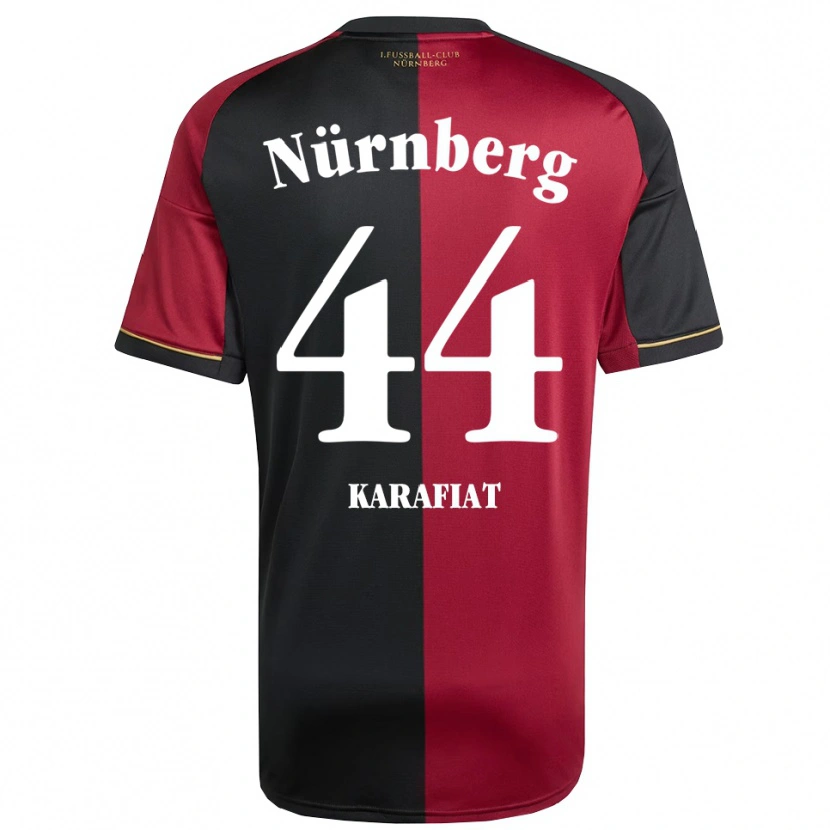 Danxen Enfant Maillot Ondrej Karafiat #44 Bourgogne Noir Tenues Domicile 2025/26 T-Shirt