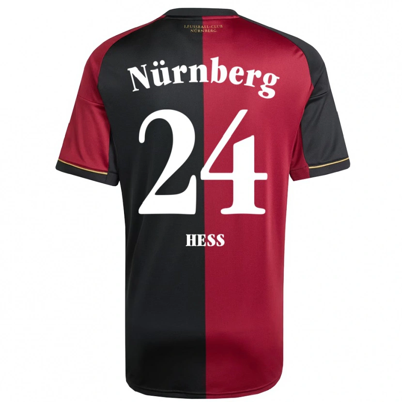 Danxen Enfant Maillot Tobias Heß #24 Bourgogne Noir Tenues Domicile 2025/26 T-Shirt