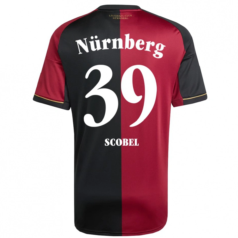 Danxen Enfant Maillot Piet Scobel #39 Bourgogne Noir Tenues Domicile 2025/26 T-Shirt