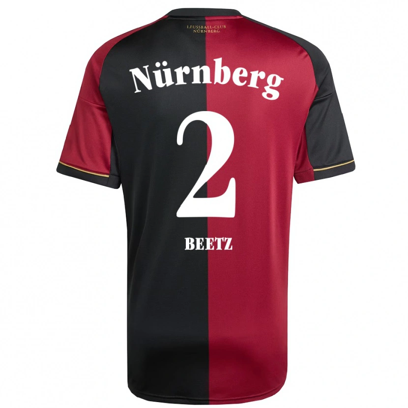 Danxen Enfant Maillot Lucas Beetz #2 Bourgogne Noir Tenues Domicile 2025/26 T-Shirt