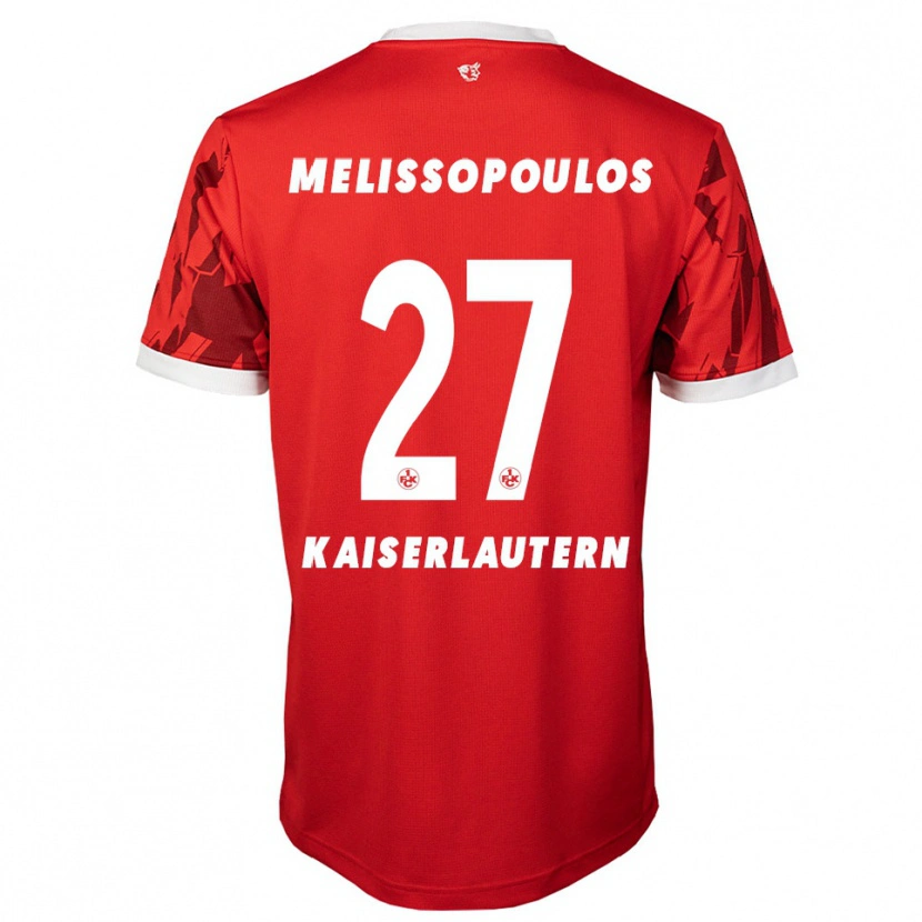 Danxen Enfant Maillot Samuel Melissopoulos #27 Rouge Blanc Tenues Domicile 2025/26 T-Shirt