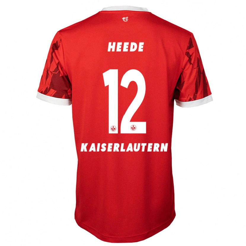 Danxen Enfant Maillot Jannis Heede #12 Rouge Blanc Tenues Domicile 2025/26 T-Shirt