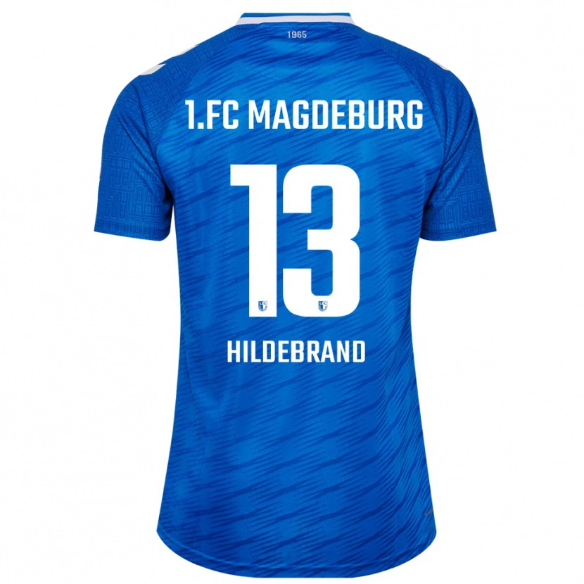 Danxen Enfant Maillot Caroline Hildebrand #13 Bleu Blanc Tenues Domicile 2025/26 T-Shirt