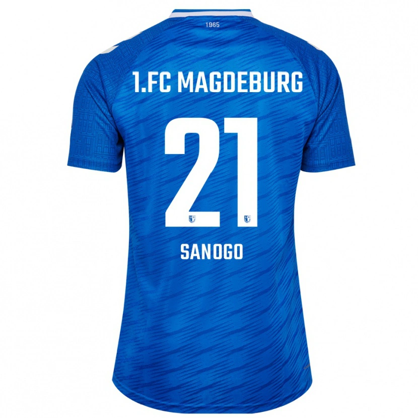 Danxen Enfant Maillot Malick Sanogo #21 Bleu Blanc Tenues Domicile 2025/26 T-Shirt