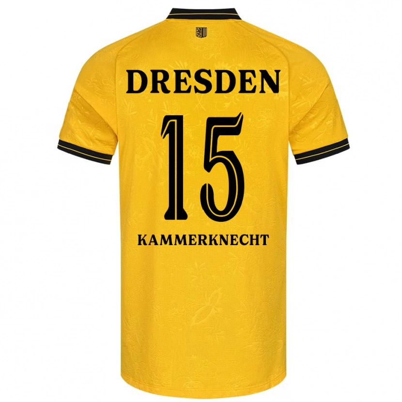 Danxen Enfant Maillot Claudio Kammerknecht #15 Jaune Noir Tenues Domicile 2025/26 T-Shirt