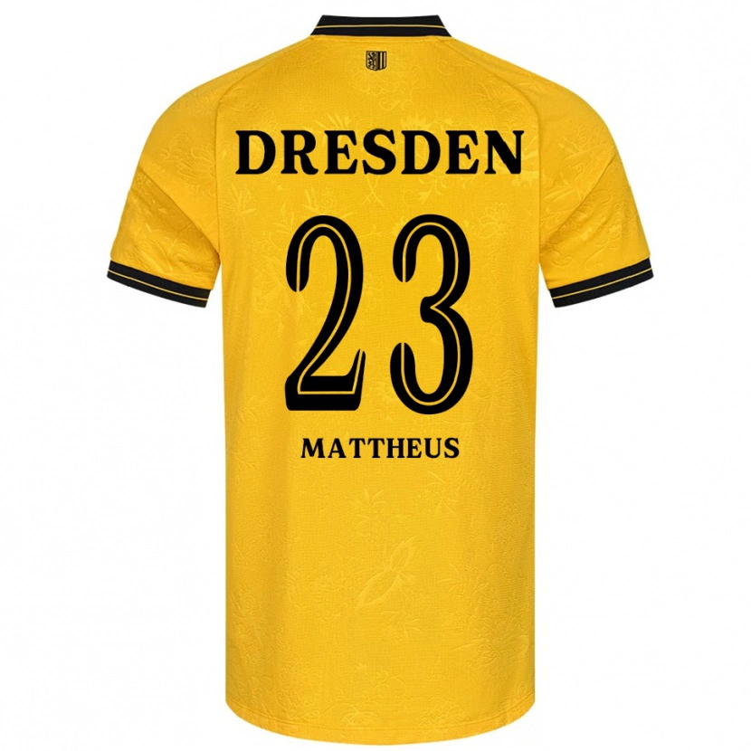 Danxen Enfant Maillot Paul Mattheus #23 Jaune Noir Tenues Domicile 2025/26 T-Shirt