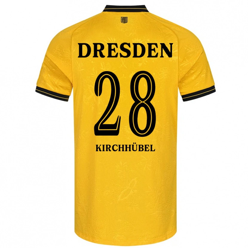 Danxen Enfant Maillot Willi Kirchhübel #28 Jaune Noir Tenues Domicile 2025/26 T-Shirt