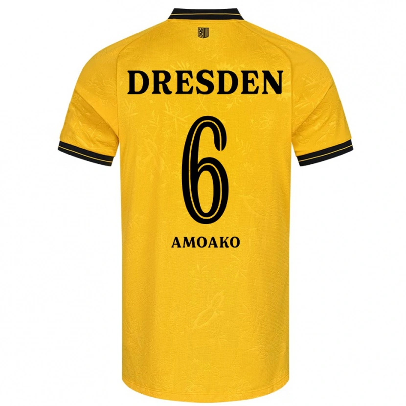 Danxen Enfant Maillot Kofi Amoako #6 Jaune Noir Tenues Domicile 2025/26 T-Shirt