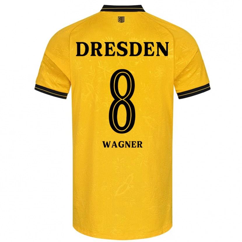Danxen Enfant Maillot Robert Wagner #8 Jaune Noir Tenues Domicile 2025/26 T-Shirt