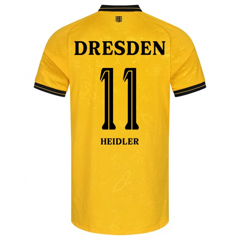 Danxen Enfant Maillot Liam Heidler #11 Jaune Noir Tenues Domicile 2025/26 T-Shirt