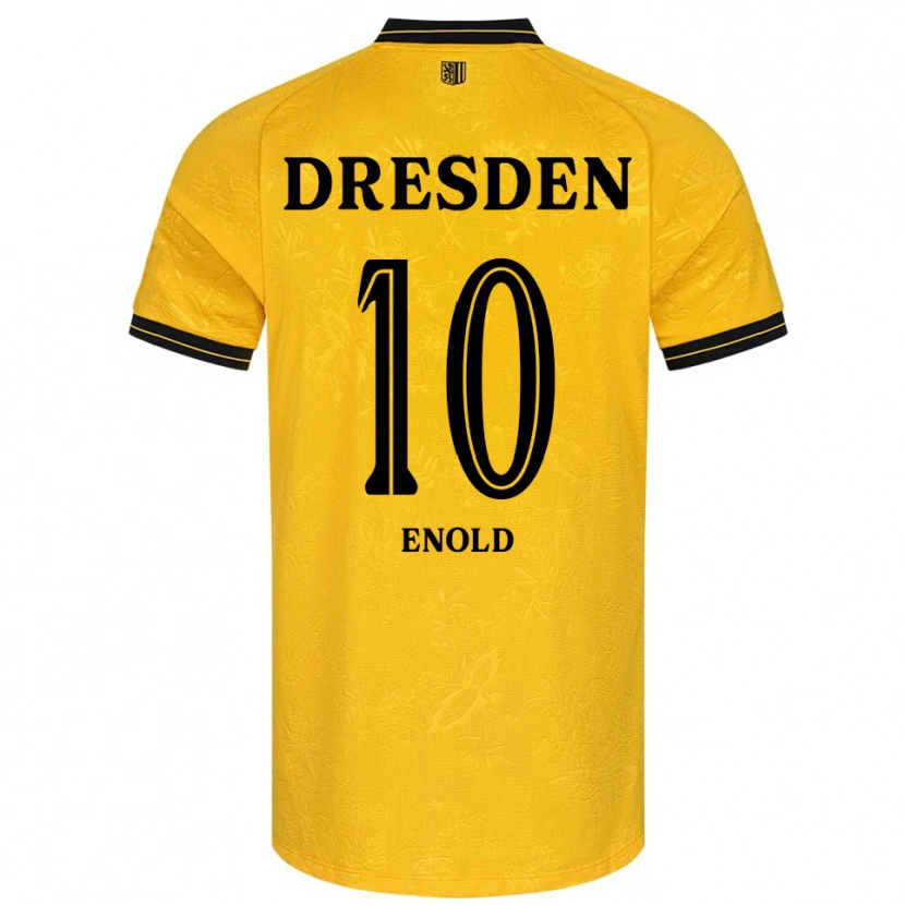Danxen Enfant Maillot Quentin Enold #10 Jaune Noir Tenues Domicile 2025/26 T-Shirt