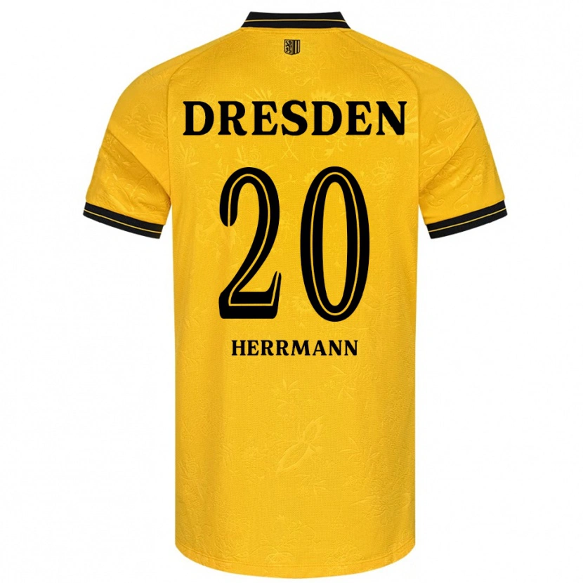 Danxen Enfant Maillot Artur Herrmann #20 Jaune Noir Tenues Domicile 2025/26 T-Shirt