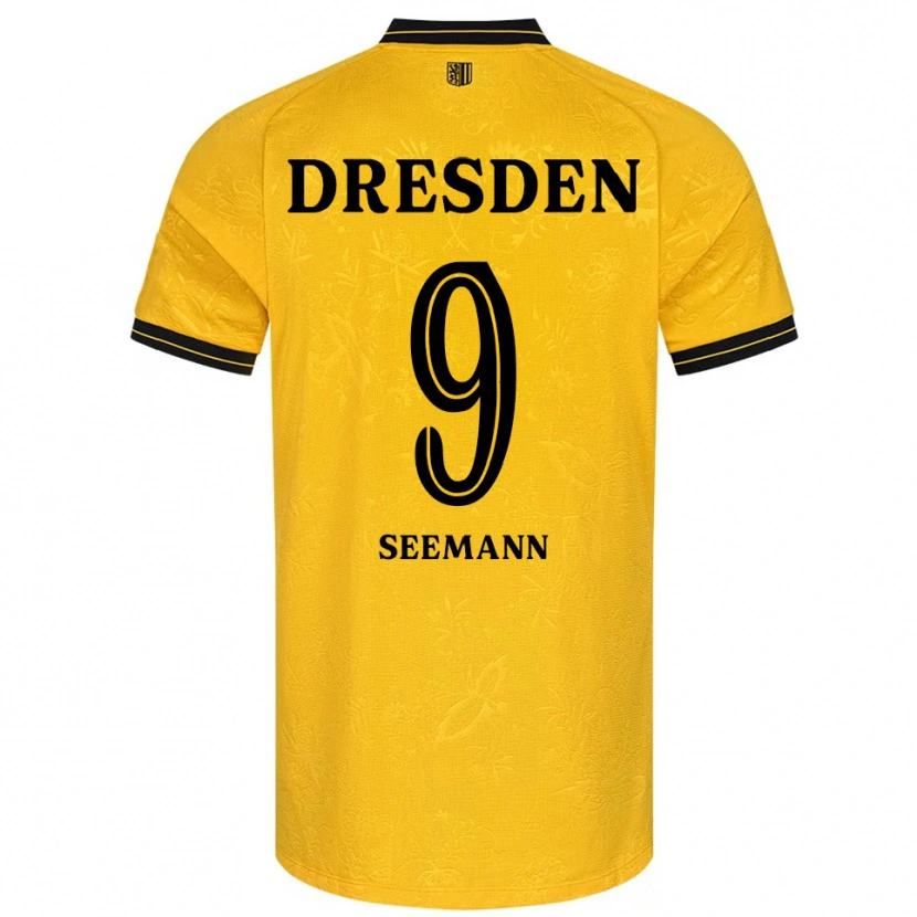 Danxen Enfant Maillot Arne Seemann #9 Jaune Noir Tenues Domicile 2025/26 T-Shirt