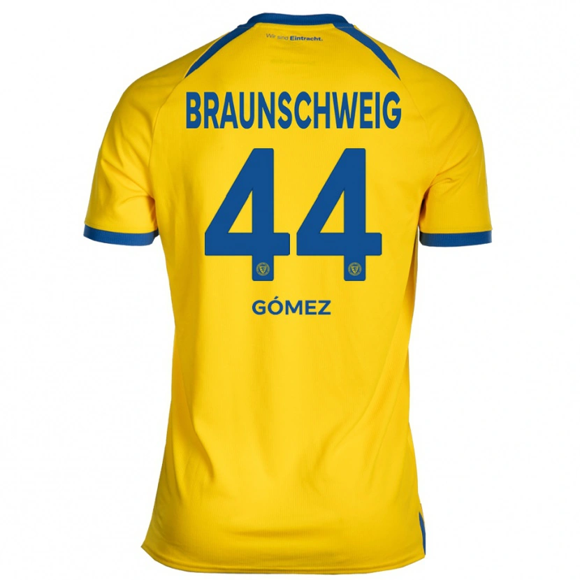 Danxen Enfant Maillot Johan Gómez #44 Jaune Bleu Tenues Domicile 2025/26 T-Shirt