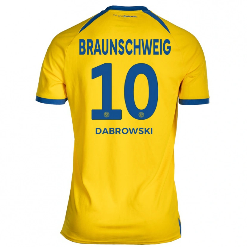 Danxen Enfant Maillot Sebastian Dabrowski #10 Jaune Bleu Tenues Domicile 2025/26 T-Shirt