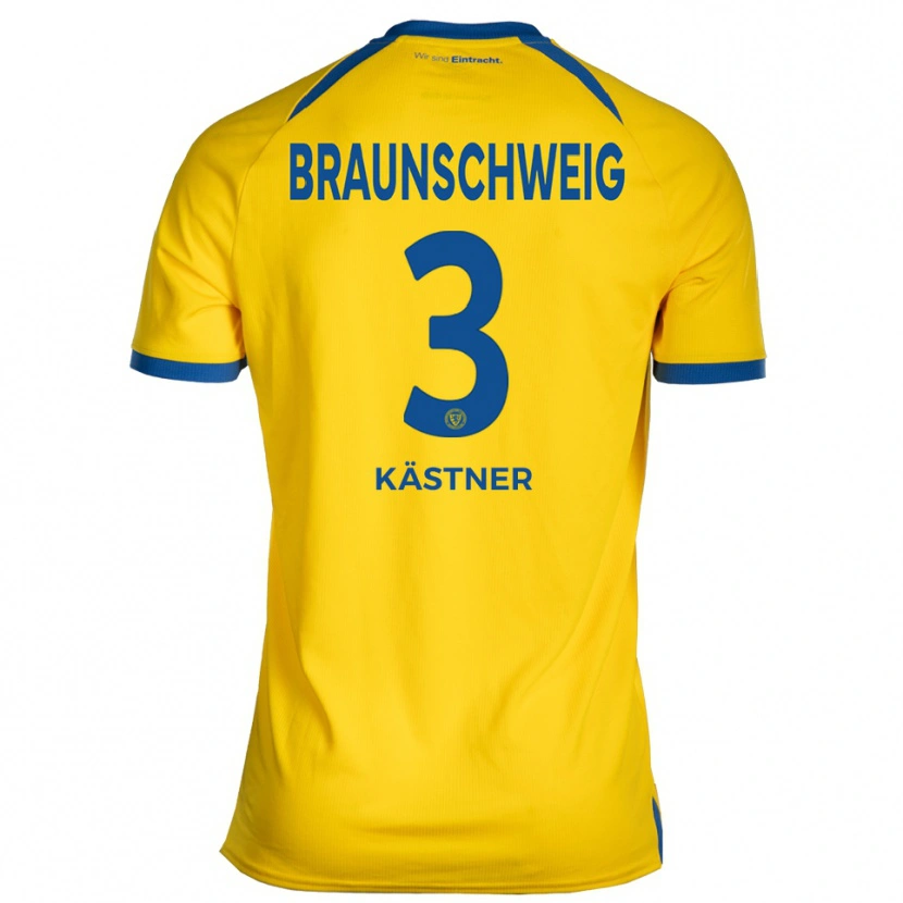 Danxen Enfant Maillot Niklas Kästner #3 Jaune Bleu Tenues Domicile 2025/26 T-Shirt