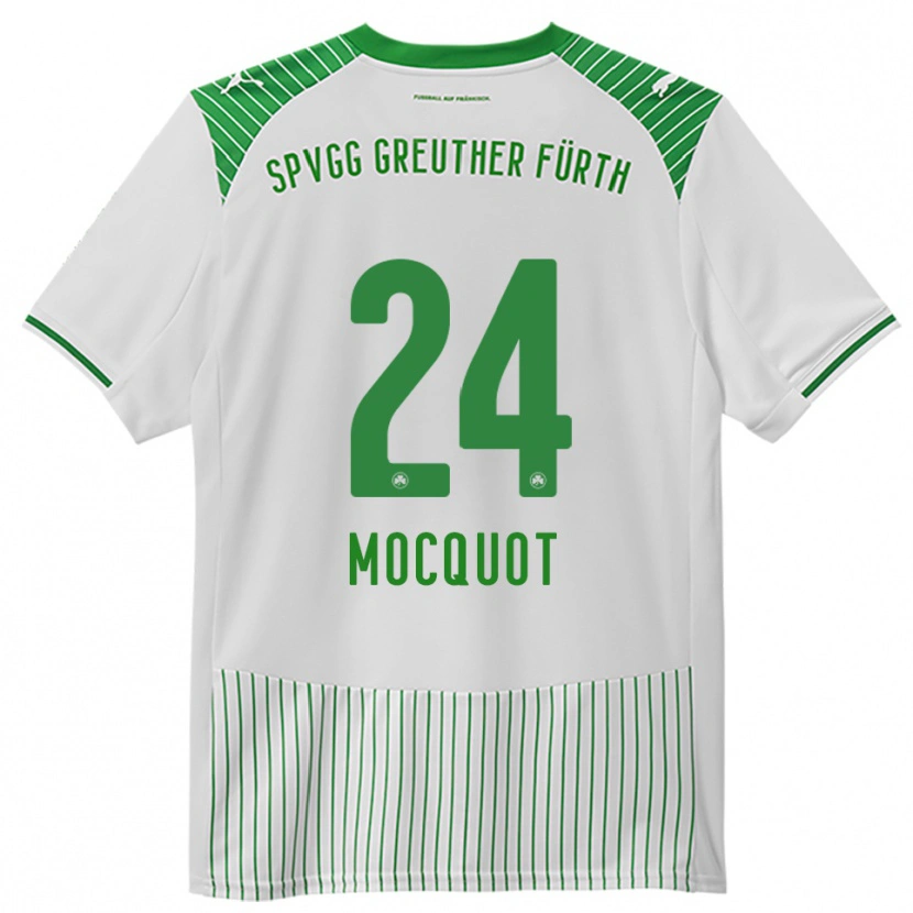 Danxen Enfant Maillot Leonidas Mocquot #24 Blanc Vert Tenues Domicile 2025/26 T-Shirt