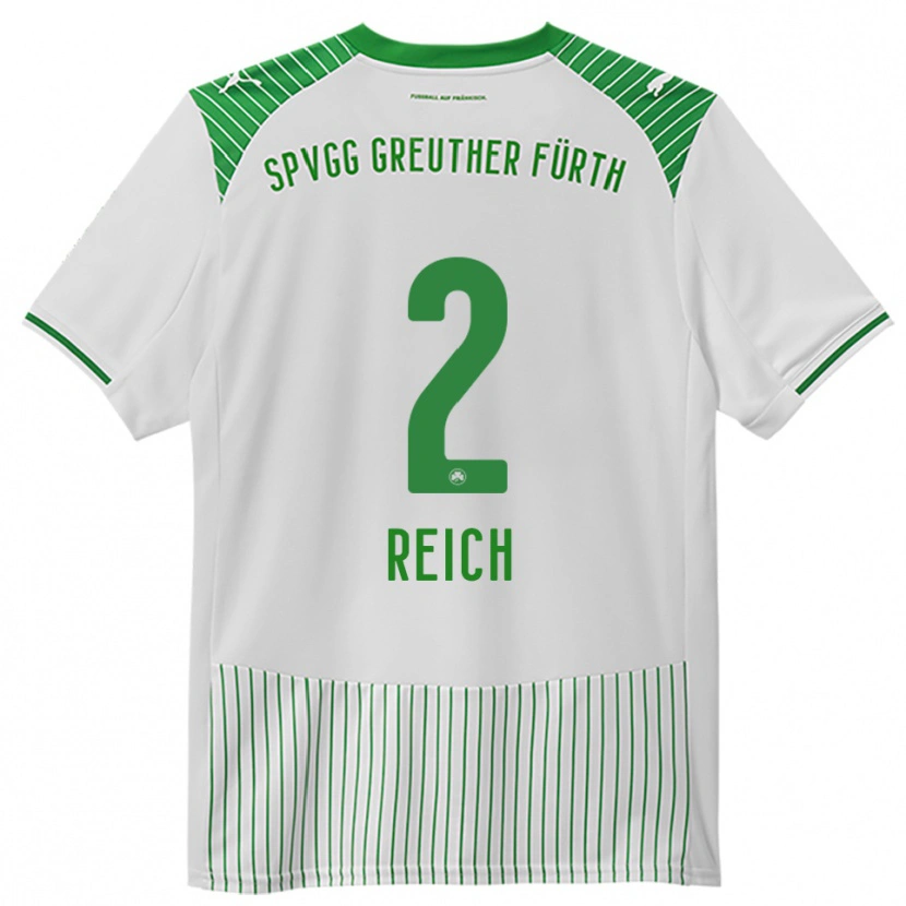 Danxen Enfant Maillot Lukas Reich #2 Blanc Vert Tenues Domicile 2025/26 T-Shirt