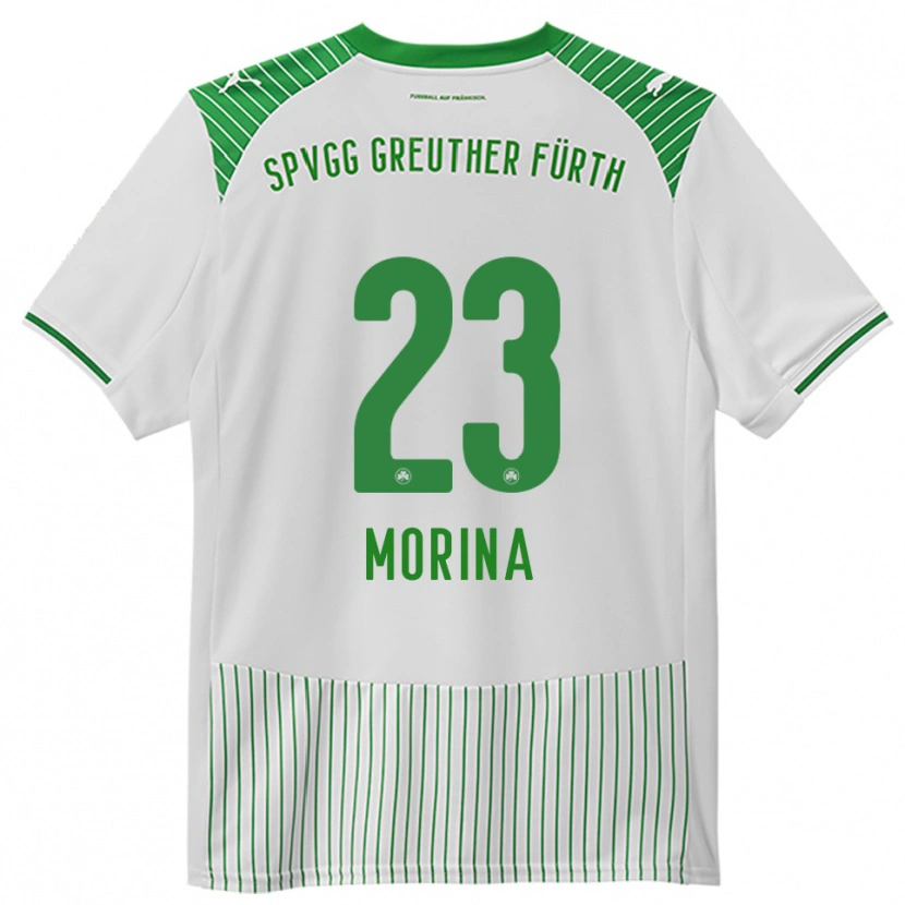Danxen Enfant Maillot Dion Morina #23 Blanc Vert Tenues Domicile 2025/26 T-Shirt