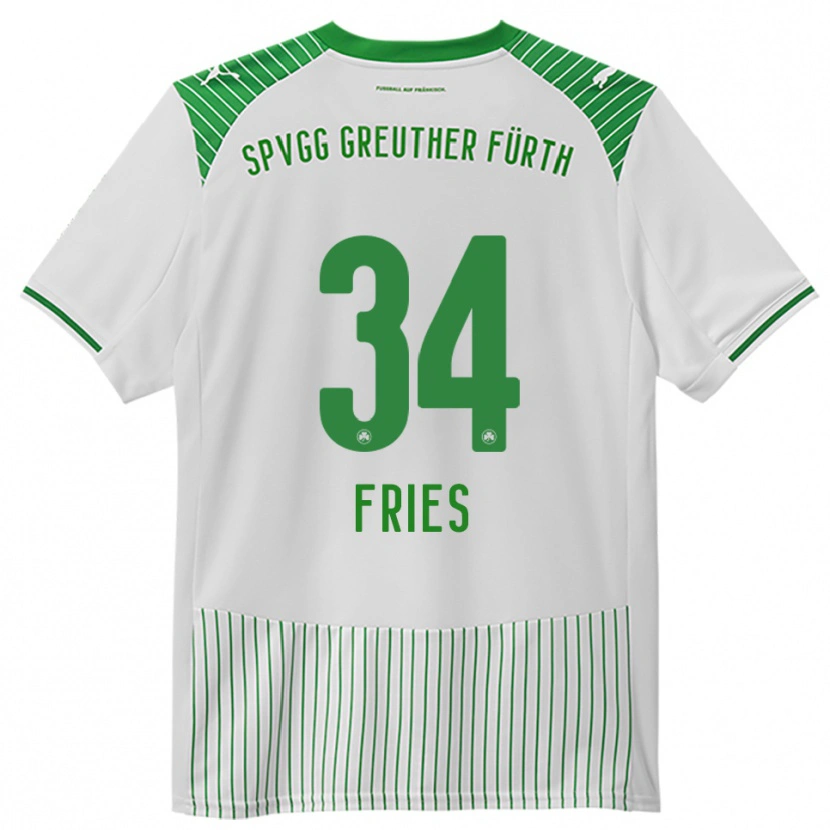 Danxen Enfant Maillot Marlon Fries #34 Blanc Vert Tenues Domicile 2025/26 T-Shirt