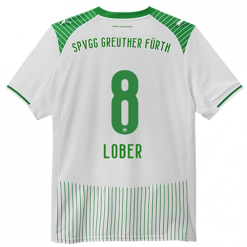 Danxen Enfant Maillot Jannik Lober #8 Blanc Vert Tenues Domicile 2025/26 T-Shirt