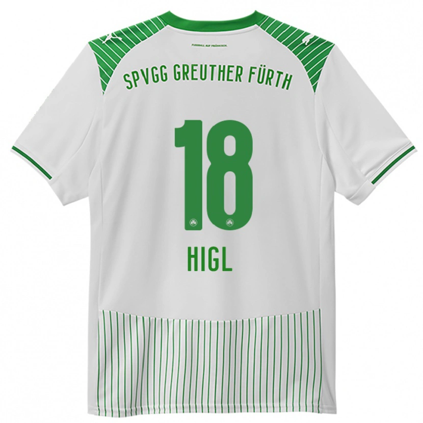 Danxen Enfant Maillot Felix Higl #18 Blanc Vert Tenues Domicile 2025/26 T-Shirt