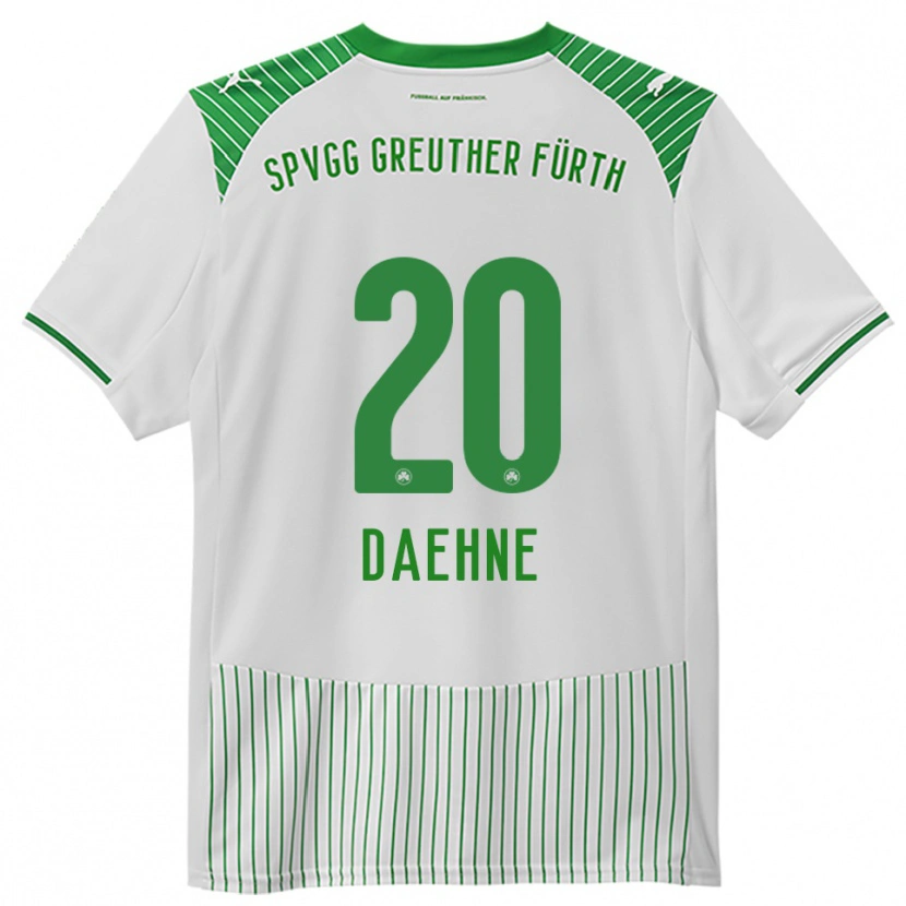 Danxen Enfant Maillot Luis Daehne #20 Blanc Vert Tenues Domicile 2025/26 T-Shirt