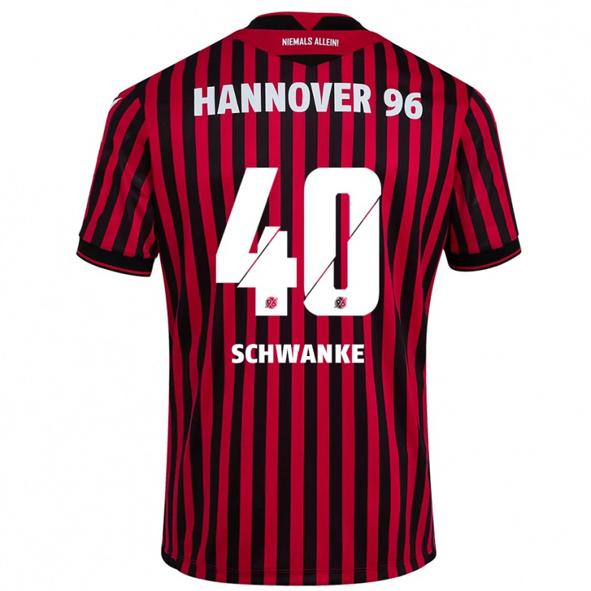 Danxen Enfant Maillot Jonas Schwanke #40 Rouge Noir Tenues Domicile 2025/26 T-Shirt