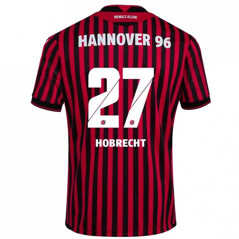 Danxen Enfant Maillot Tom Hobrecht #27 Rouge Noir Tenues Domicile 2025/26 T-Shirt