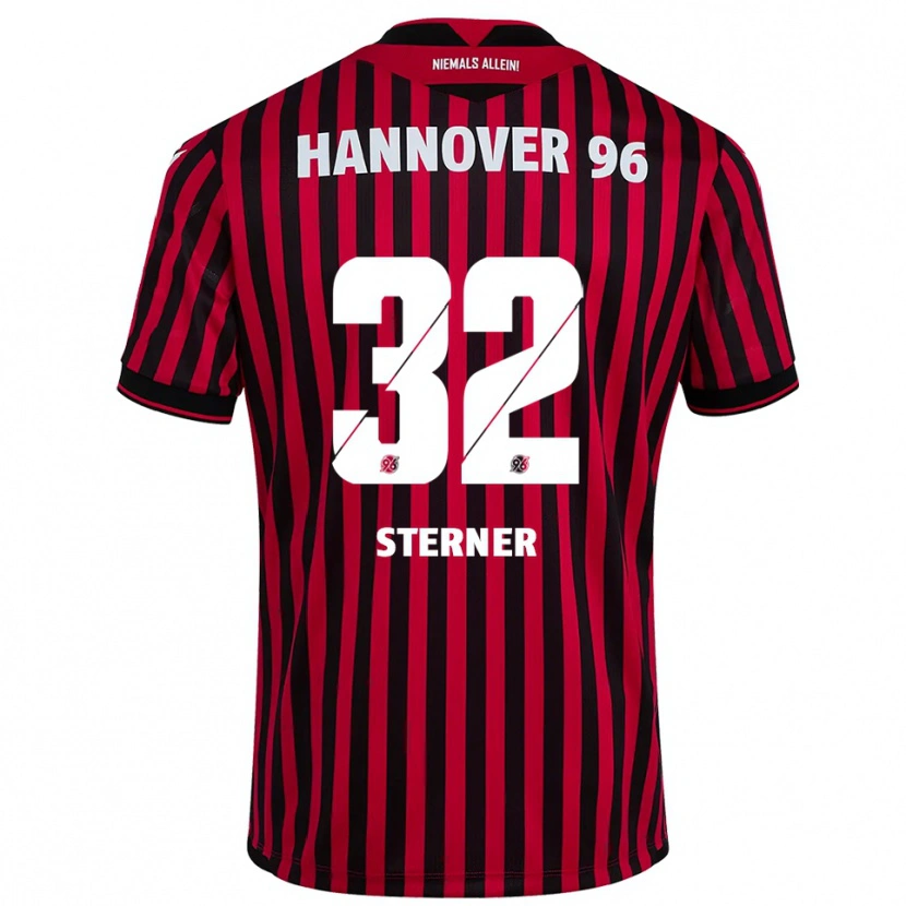 Danxen Enfant Maillot Jonas Sterner #32 Rouge Noir Tenues Domicile 2025/26 T-Shirt