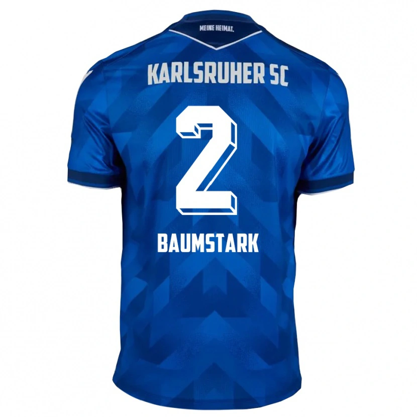 Danxen Enfant Maillot Max Baumstark #2 Bleu Blanc Tenues Domicile 2025/26 T-Shirt