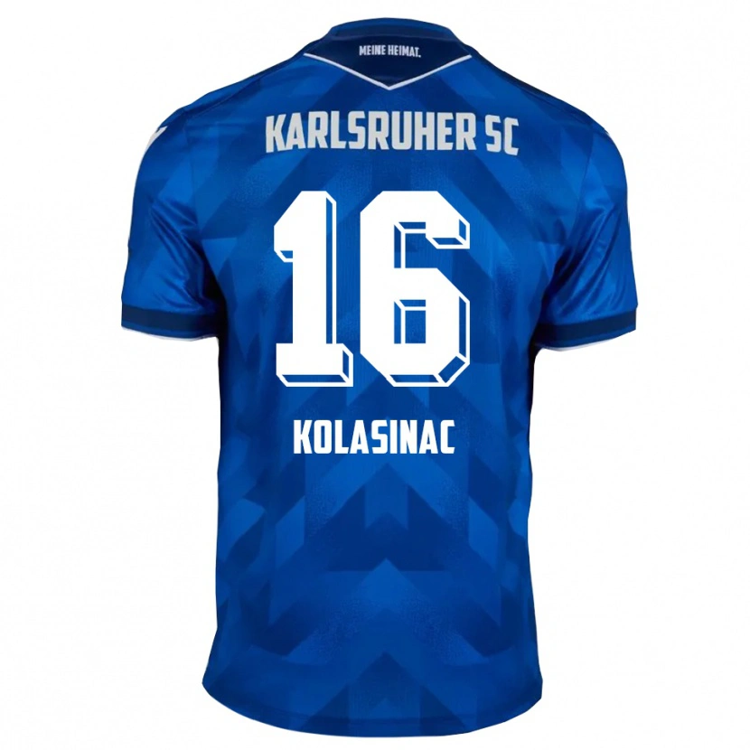 Danxen Enfant Maillot Ajdin Kolasinac #16 Bleu Blanc Tenues Domicile 2025/26 T-Shirt