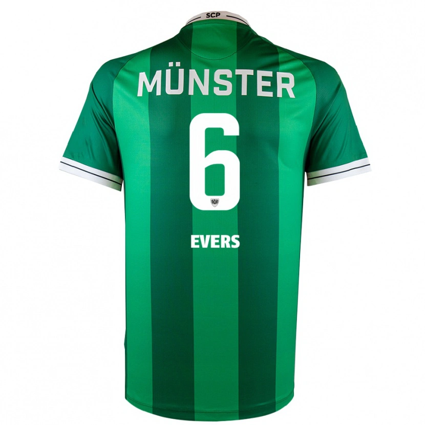 Danxen Enfant Maillot Benjamin Evers #6 Vert Blanc Tenues Domicile 2025/26 T-Shirt