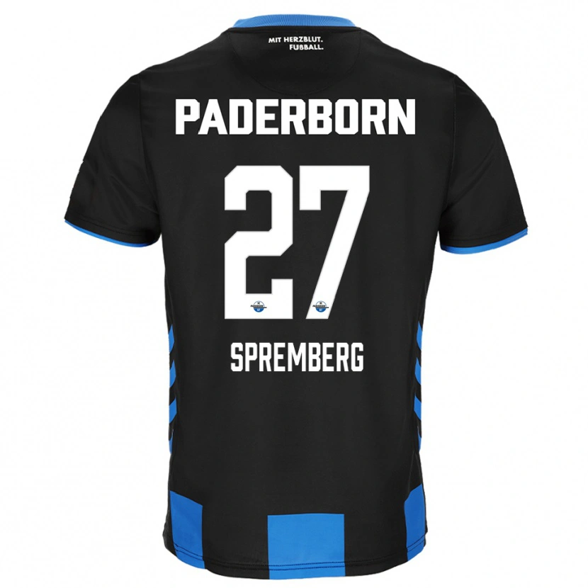 Danxen Enfant Maillot Lenn Spremberg #27 Noir Bleu Tenues Domicile 2025/26 T-Shirt