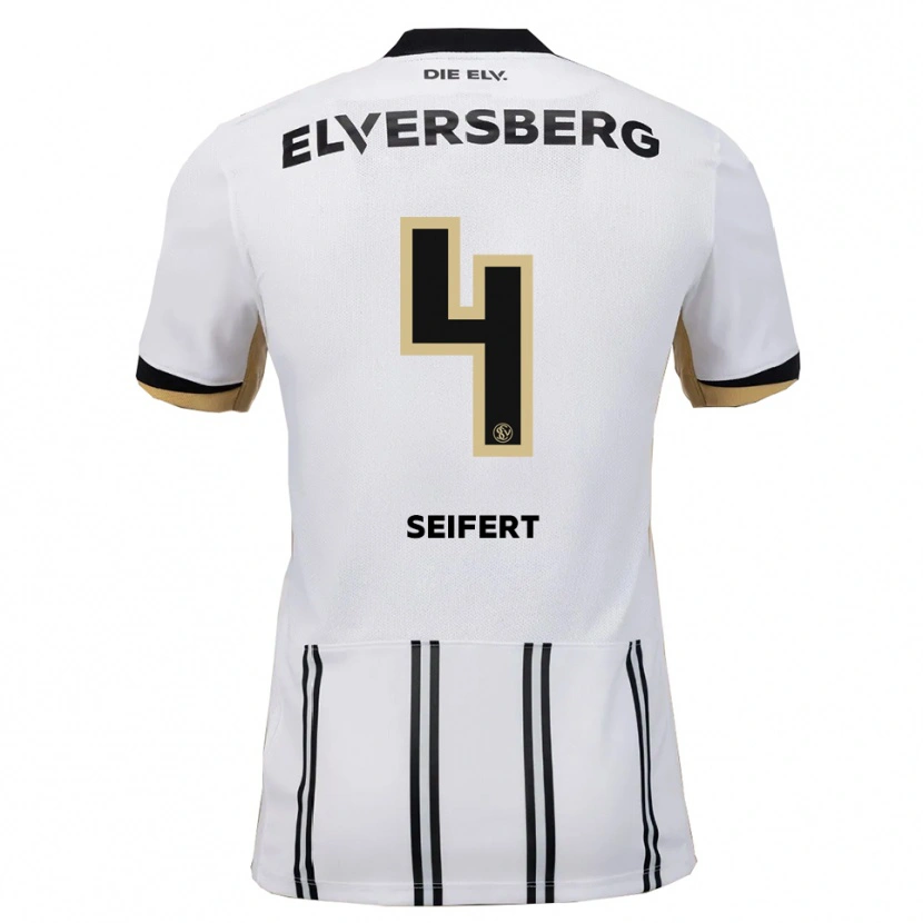Danxen Enfant Maillot Luis Seifert #4 Blanc Noir Tenues Domicile 2025/26 T-Shirt