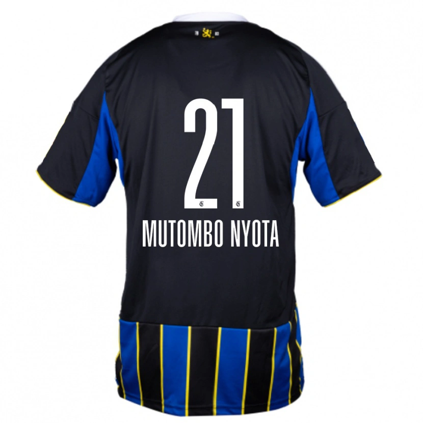 Danxen Enfant Maillot Jael Mutombo Nyota #21 Bleu Noir Jaune Tenues Domicile 2025/26 T-Shirt