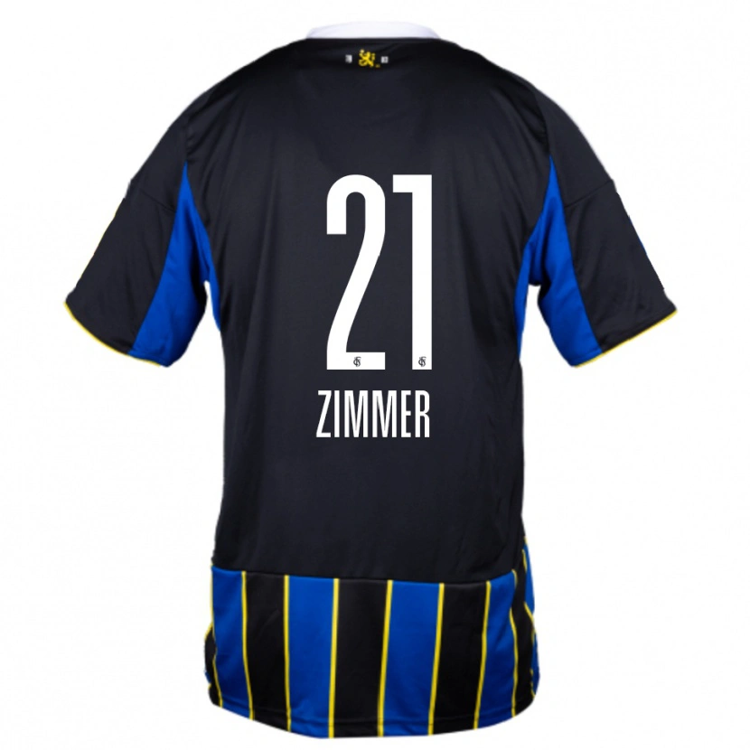 Danxen Enfant Maillot Marvin Zimmer #21 Bleu Noir Jaune Tenues Domicile 2025/26 T-Shirt