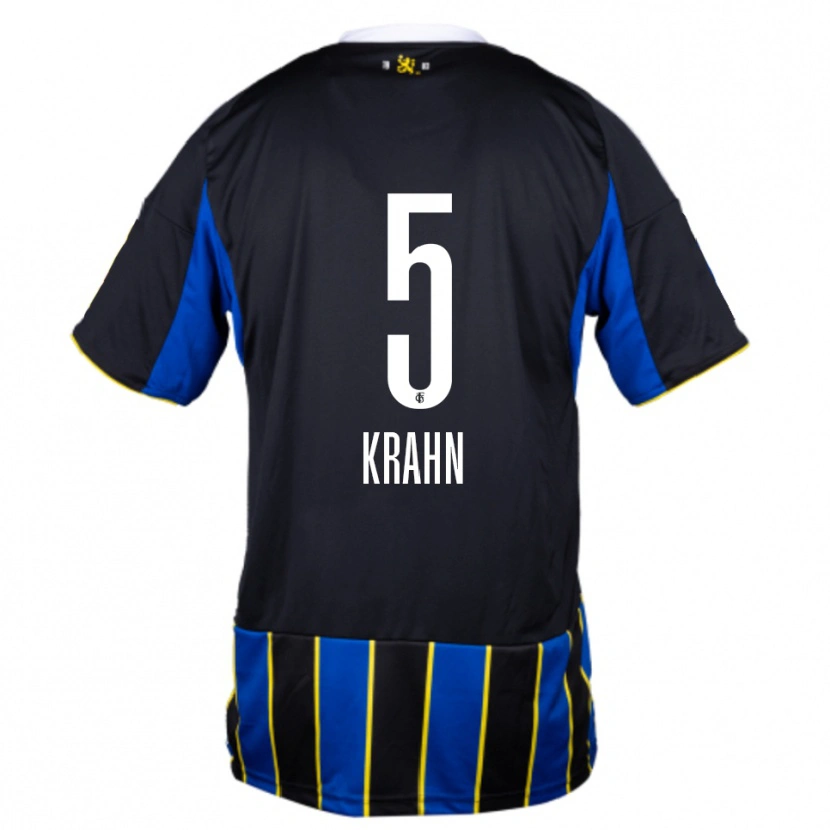 Danxen Enfant Maillot Elijah Krahn #5 Bleu Noir Jaune Tenues Domicile 2025/26 T-Shirt