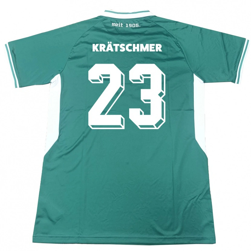 Danxen Enfant Maillot Pius Krätschmer #23 Vert Blanc Tenues Domicile 2025/26 T-Shirt