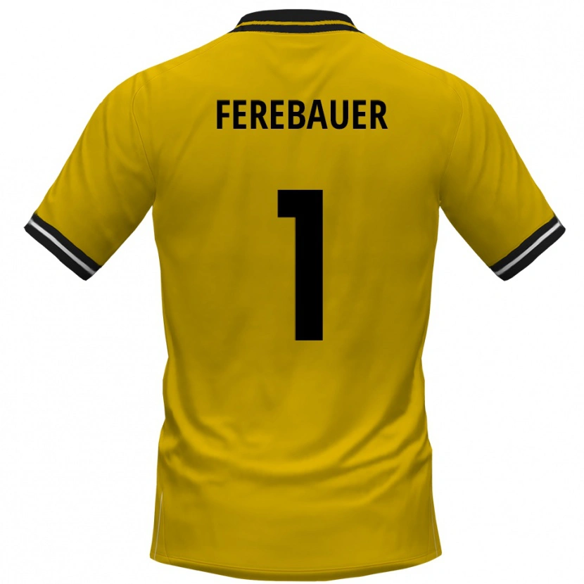 Danxen Enfant Maillot Philipp Ferebauer #1 Jaune Noir Tenues Domicile 2025/26 T-Shirt