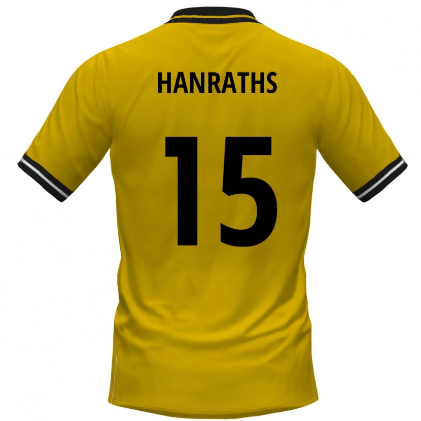 Danxen Enfant Maillot Mika Hanraths #15 Jaune Noir Tenues Domicile 2025/26 T-Shirt
