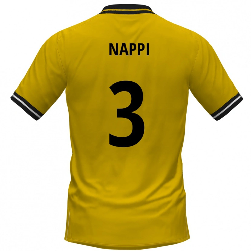 Danxen Enfant Maillot Johann Deumi-Nappi #3 Jaune Noir Tenues Domicile 2025/26 T-Shirt