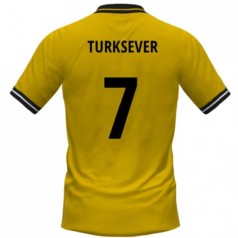 Danxen Enfant Maillot Emre Türksever #7 Jaune Noir Tenues Domicile 2025/26 T-Shirt