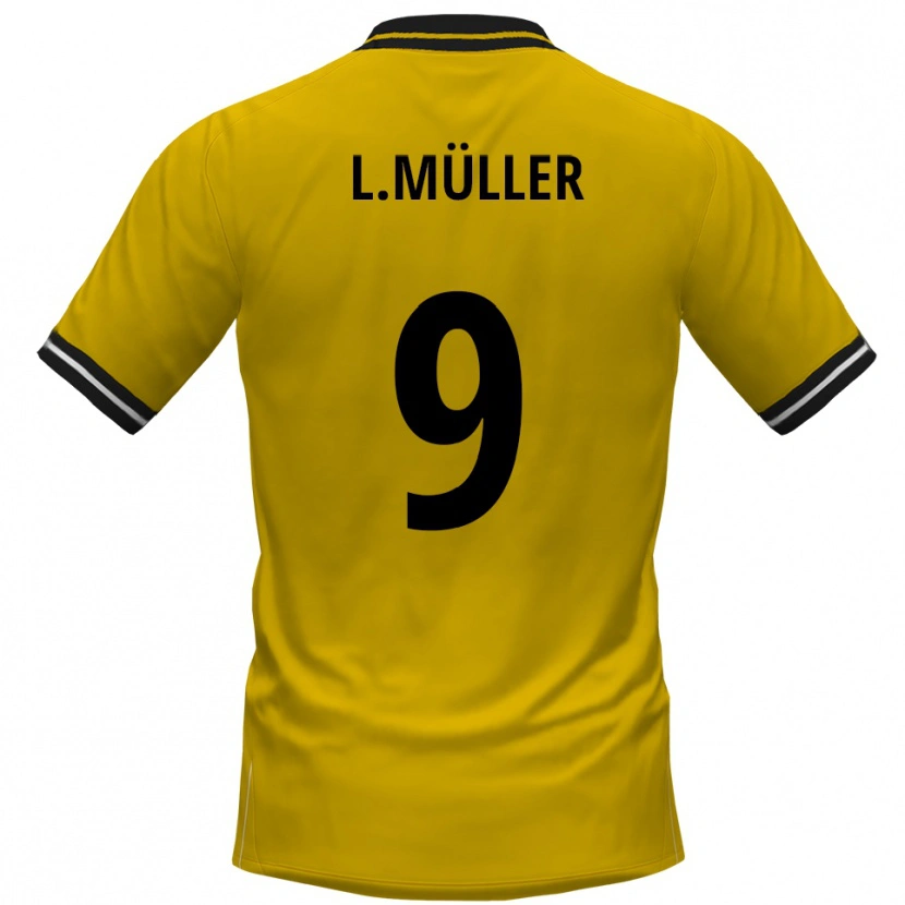Danxen Enfant Maillot Levyn Müller #9 Jaune Noir Tenues Domicile 2025/26 T-Shirt