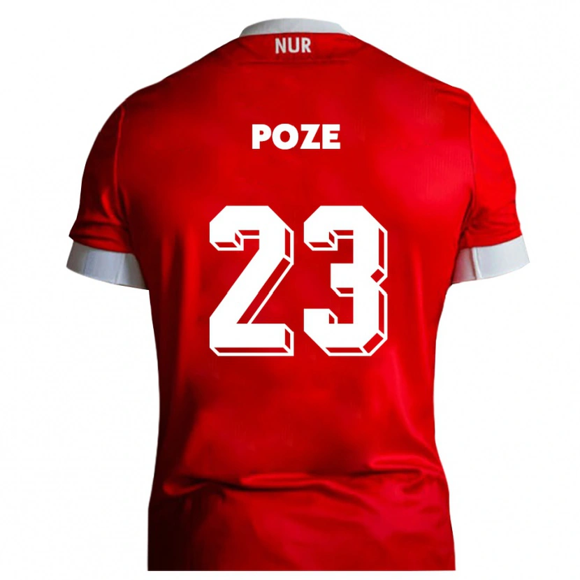 Danxen Enfant Maillot Paulas Poze #23 Rouge Blanc Tenues Domicile 2025/26 T-Shirt