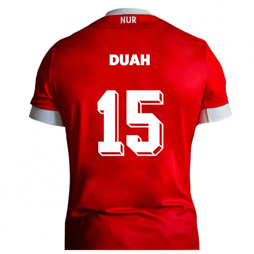 Danxen Enfant Maillot Dennis Duah #15 Rouge Blanc Tenues Domicile 2025/26 T-Shirt