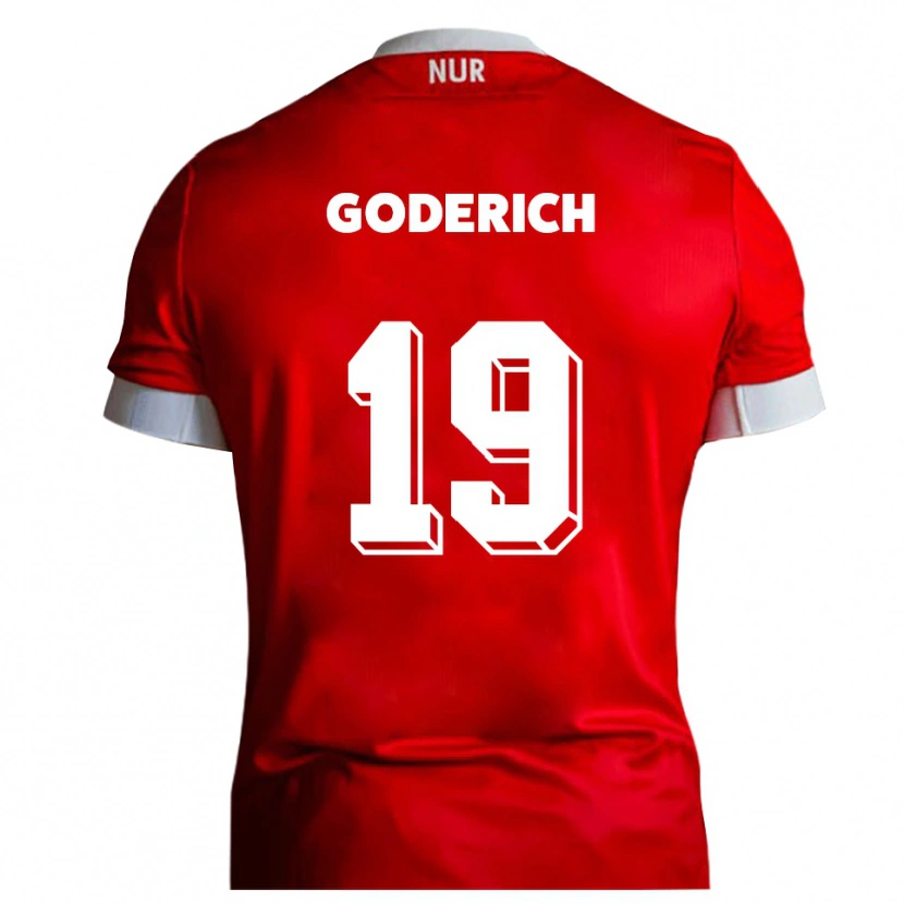 Danxen Enfant Maillot David Goderich #19 Rouge Blanc Tenues Domicile 2025/26 T-Shirt