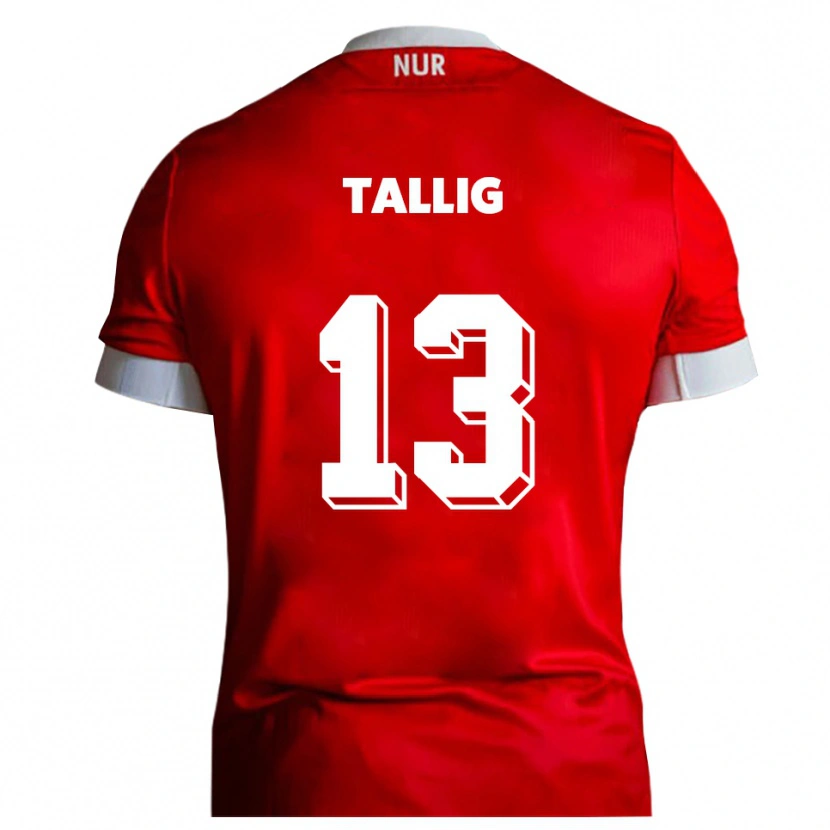 Danxen Enfant Maillot Erik Tallig #13 Rouge Blanc Tenues Domicile 2025/26 T-Shirt
