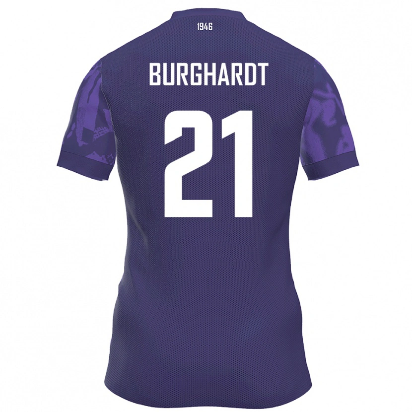 Danxen Enfant Maillot Maxim Burghardt #21 Violet Blanc Tenues Domicile 2025/26 T-Shirt